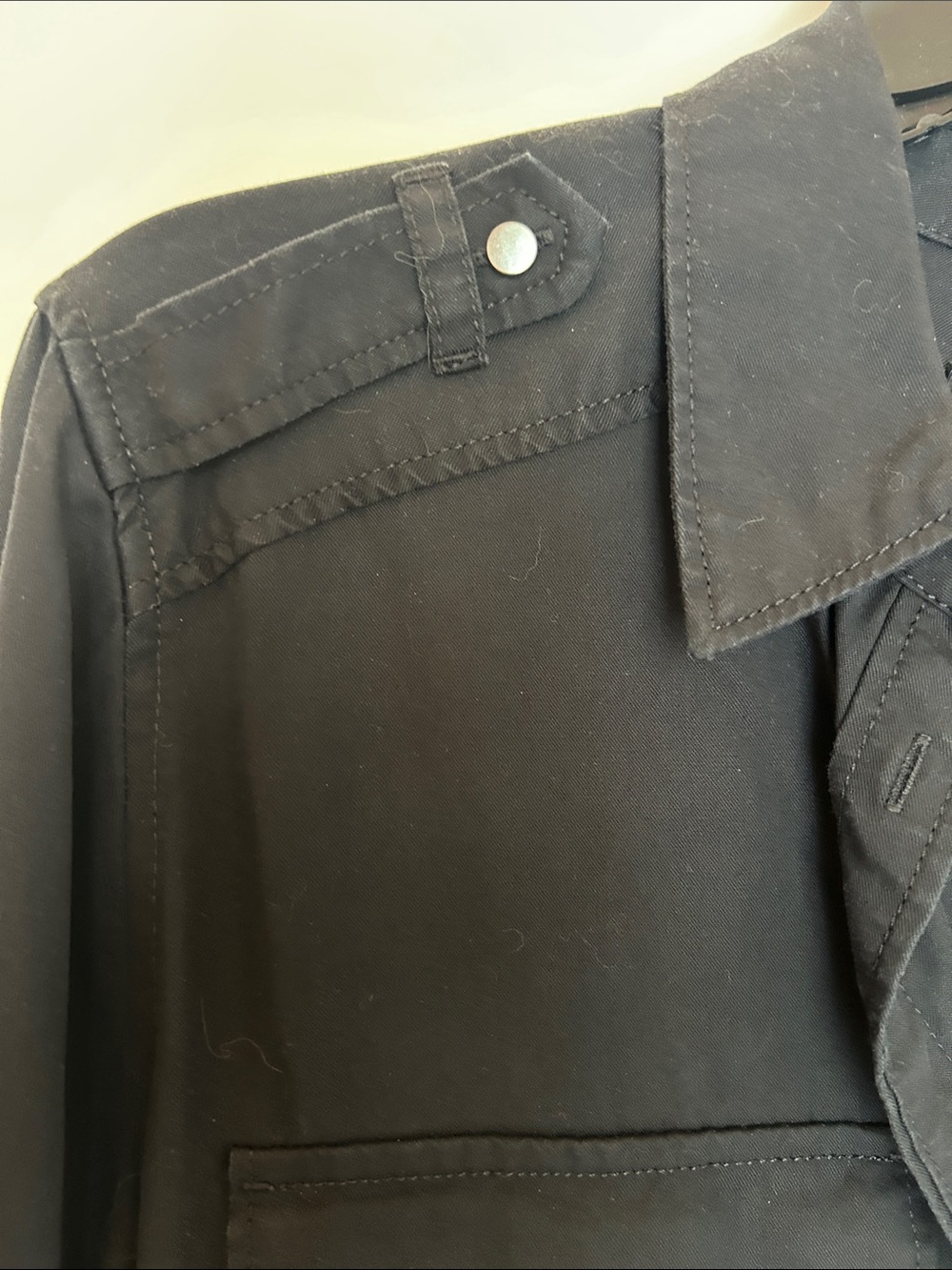 Express Black Button-Front Utility Blouse - Picture 5 of 6